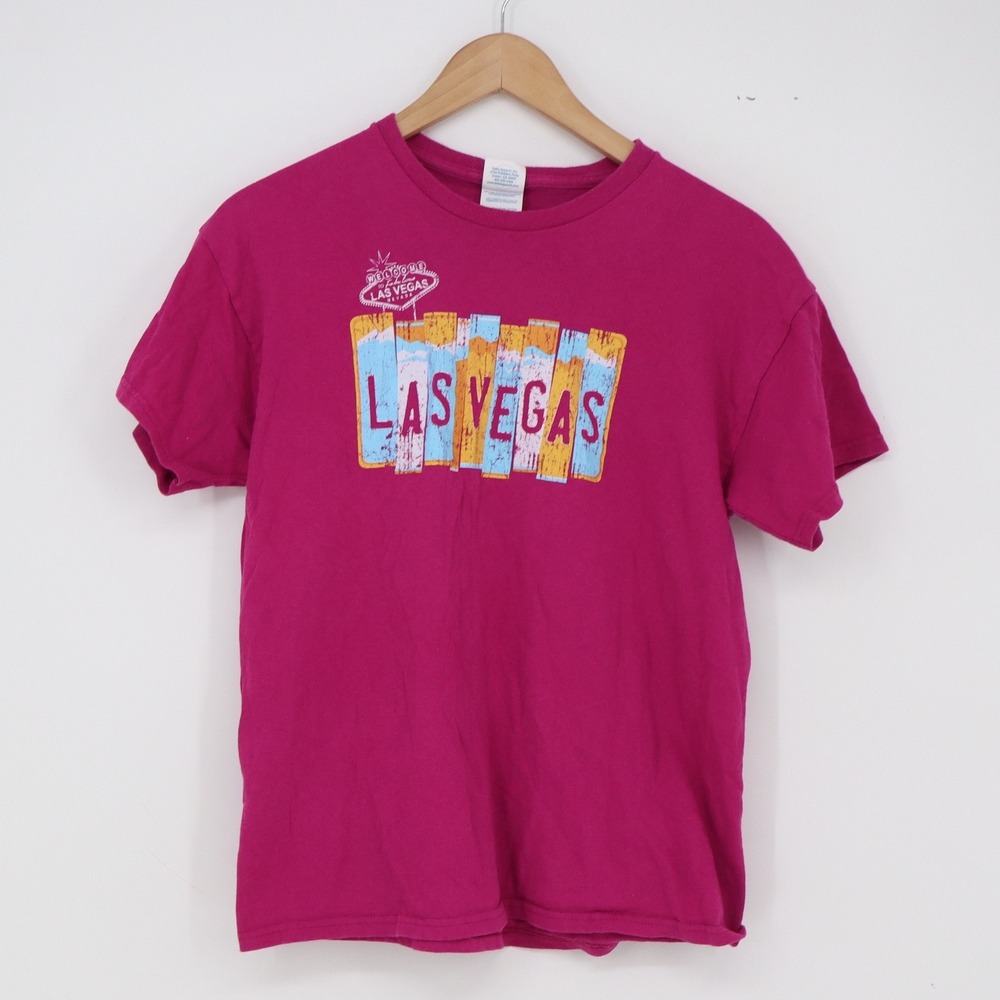 Delta Pro Weight T-Shirt Youth XL Pro Weight Magenta Las Vegas Graphic Excellent